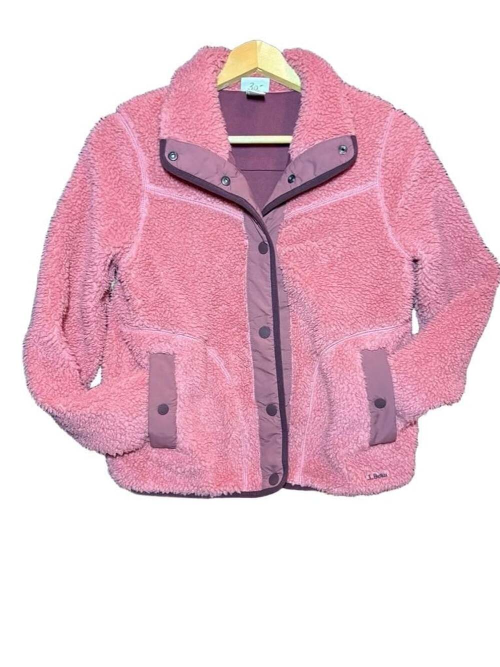 L.L. Bean Pink Teddy Fleece Jacket Size XS-Reg